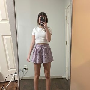 Altar’d state purple floral high waisted shorts with pockets